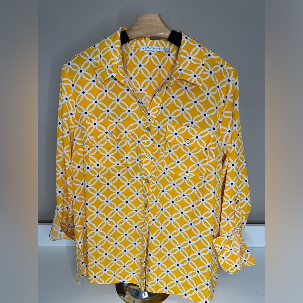 Women’s Yellow Button Down Blouse
